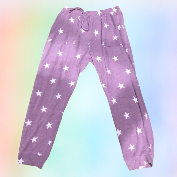 Pants - PURPLE STAR FLEECE JOGGERS